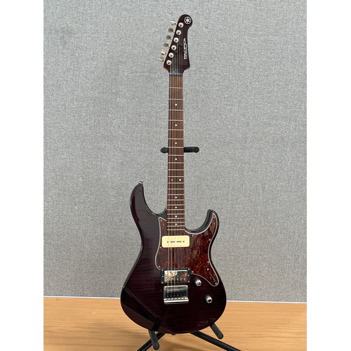 8167 - A Yamaha Pacifica 611HFM circa 2012, figured purple body with tortoiseshell effect pickguard, Seymou... 