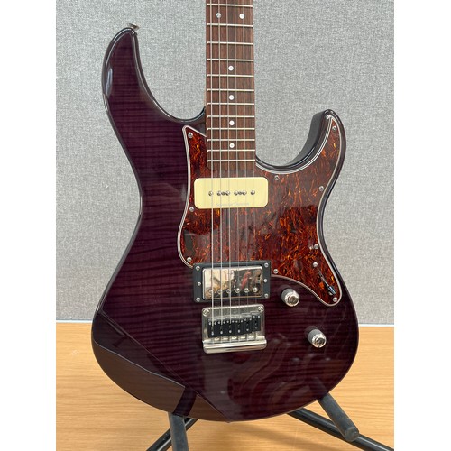 8167 - A Yamaha Pacifica 611HFM circa 2012, figured purple body with tortoiseshell effect pickguard, Seymou... 