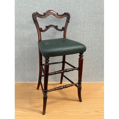 8192 - A 19th Century cellist’s chair, rosewood frame with scrolled foliate detail, later re-covered