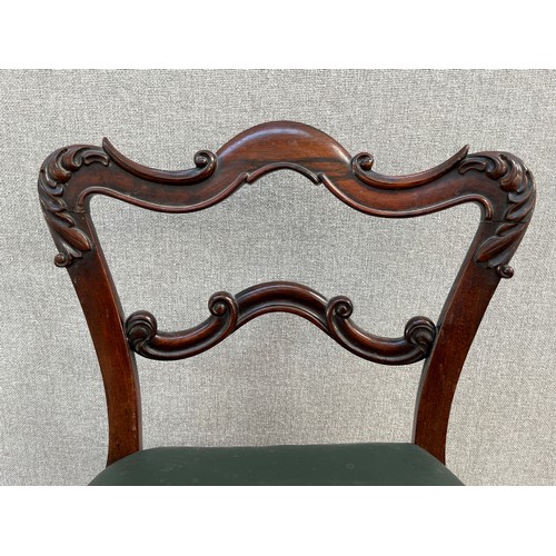 8192 - A 19th Century cellist’s chair, rosewood frame with scrolled foliate detail, later re-covered