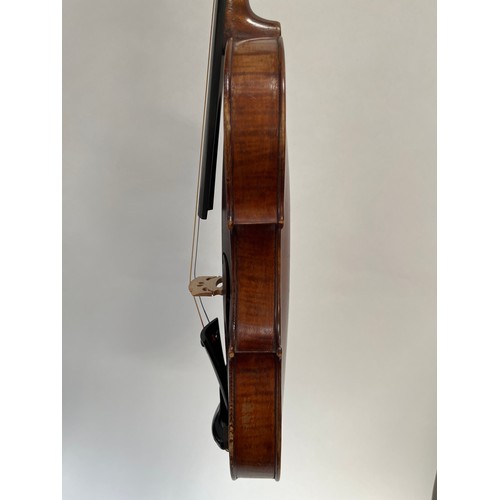 8062 - A 19th Century Mittenwald violin, full size (4/4), spruce top, two-piece back, label Amatius, stampe... 