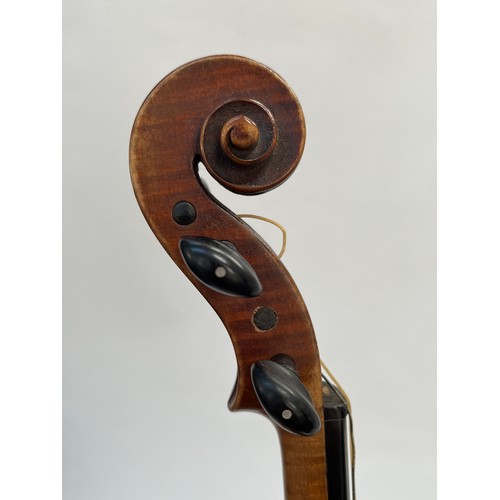 8062 - A 19th Century Mittenwald violin, full size (4/4), spruce top, two-piece back, label Amatius, stampe... 