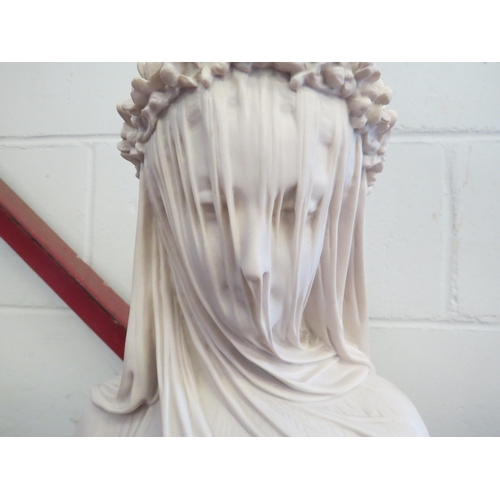 1006 - A Chatsworth Parian style bust, stamped Chatsworth, made in England, 34cm tall