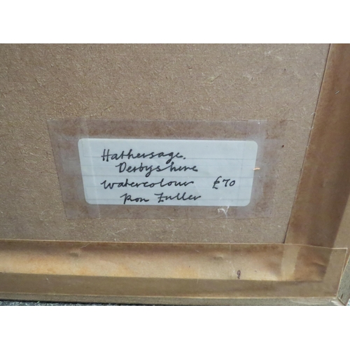 1098 - RON FULLER: Watercolour 'Hathersage, Derbyshire' framed and glazed 36cm x 51cm