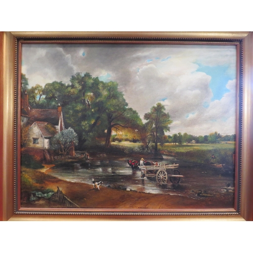 1099 - M. THACKER: Oil on canvas after Constable, signed lower centre.  Framed.  49cm x 64cm image size, to... 