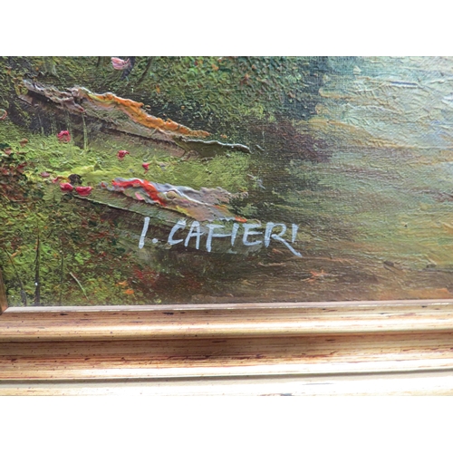 1099 - M. THACKER: Oil on canvas after Constable, signed lower centre.  Framed.  49cm x 64cm image size, to... 