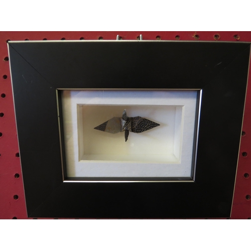 1116 - MELANIE JAYNE GRAY: An original origami crane art, framed and glazed, together with a Janice McGloin... 