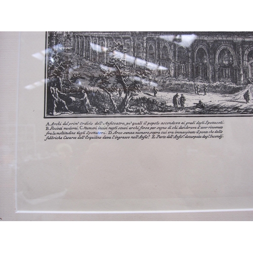 4068 - The Colosseum Rome, engraving after Giovanni Batista Piranesi (1758-1810), full details given below ... 