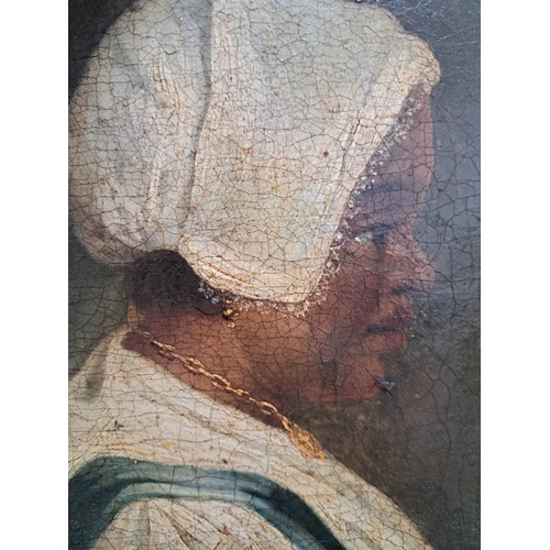 4101 - An early 19th English School half length portrait of a black female waiting woman, facing sinister, ... 