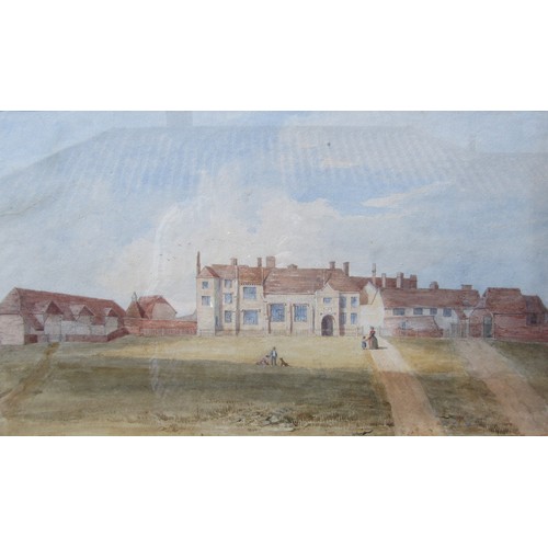 4134 - HENRY HOPLEY WHITE (London 1805-1867): A watercolour landscape depicting Manor House, signed and dat... 