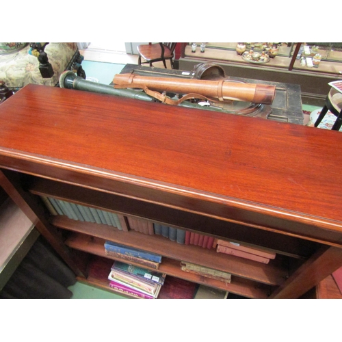 4219 - A 19th Century mahogany height adjustable bookshelf on a plinth base, 128cm high x 114cm wide x 32cm... 