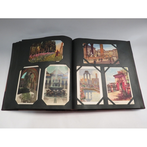 4222 - An early to mid 20th Century postcard album containing scenes of Jerusalem and Middle East, Andalusc... 