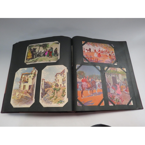 4222 - An early to mid 20th Century postcard album containing scenes of Jerusalem and Middle East, Andalusc... 