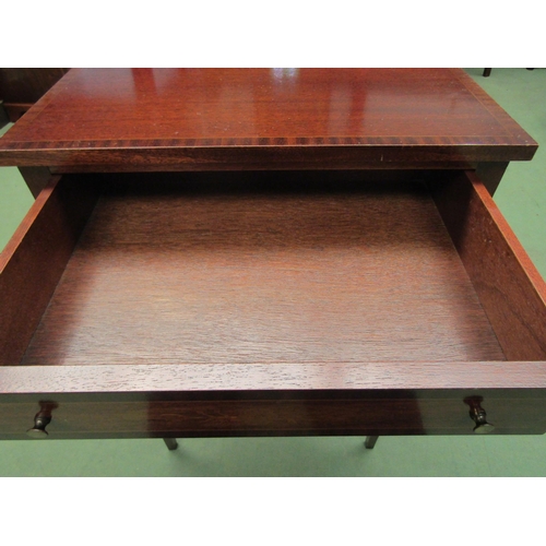 4242 - A Georgian style two drawer sewing/work table with square tapering legs to 'X' stretcher base, 76cm ... 