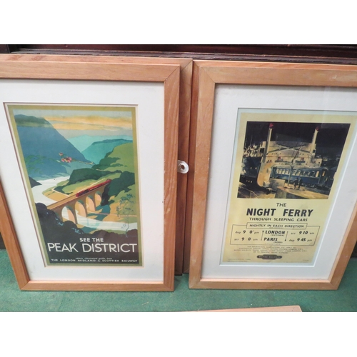 4285 - Six reproduction railway related posters, framed and glazed, 28cm x 18cm approximately