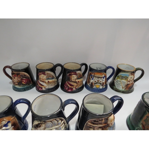 4292 - Ten Great Yarmouth Pottery mugs including Sir Walter Raleigh and Lowestoft Town F.C.