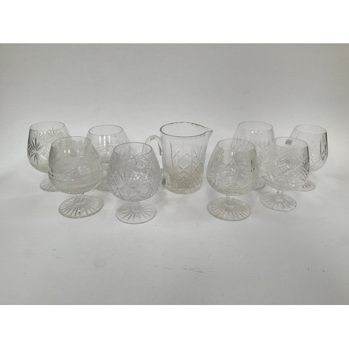 4469 - Eight assorted brandy balloons and a jug