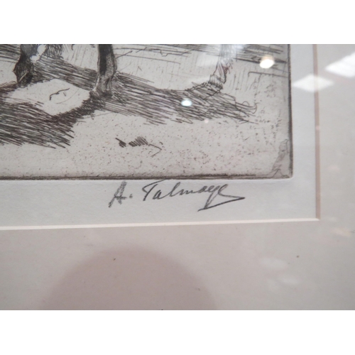 4049 - A. TALMAGE (1871-1939): A framed and glazed etching 