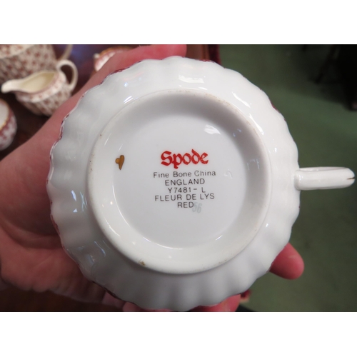 4087 - A large selection of Spode red 