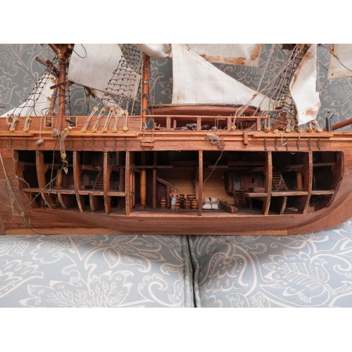 4126 - A cutaway model of a boat a/f