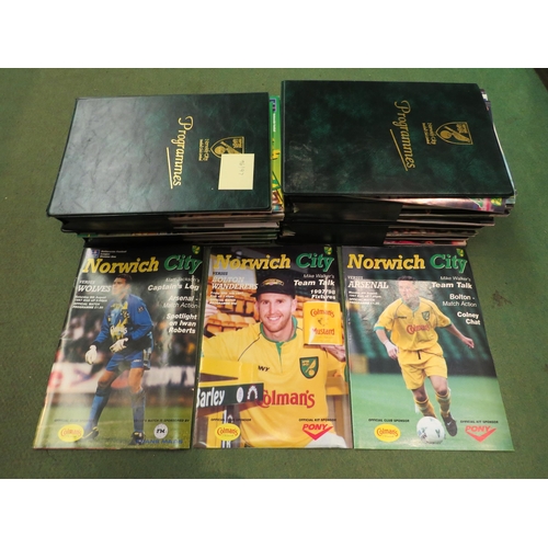 4253 - A quantity of Norwich City football programmes from the 90's