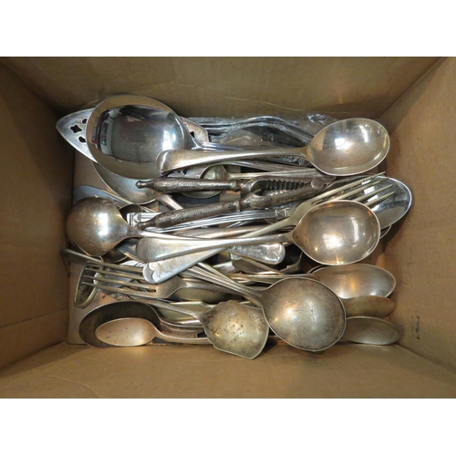 4261 - A quantity of mixed plated and steel cutlery  (E)  £10-20