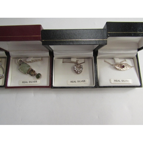 4333 - Six various pendants on chains including heart shaped example   (E) £30-50