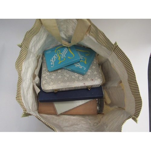 4454 - A tray and a bag containing an assortment of boxed and loose cutlery