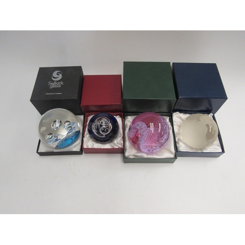 4460 - A selection of glass paperweights including Langham, Selkirk, Mdina, Caithness, etc (14)