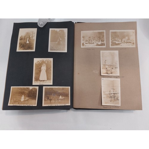 4448 - A collection of photograph albums to include an album containing photographs of Woburn Abbey being u... 