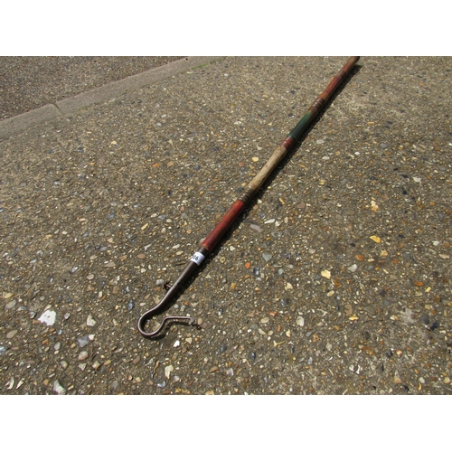 9007 - A decorative painted shepherds hiring crook