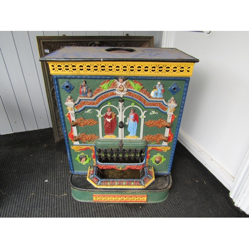 9044 - A decorative 'Rogeat Freres' painted cast iron stove  (C)