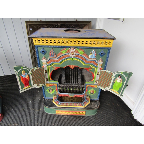 9044 - A decorative 'Rogeat Freres' painted cast iron stove  (C)