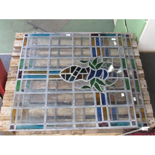 9047 - Two leaded glass panels, a/f, 38