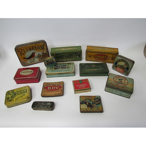 9079 - A quantity of smoking related tins including Wills Gold Flake, Red Breast Flake etc