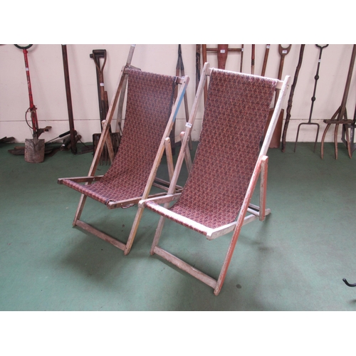 9174 - Two Gt Yarmouth seafront deck chairs, stamped GYC