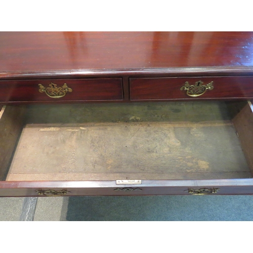 1026 - A George III mahogany chest of two short over three graduating long drawers on bracket feet, 91cm hi... 