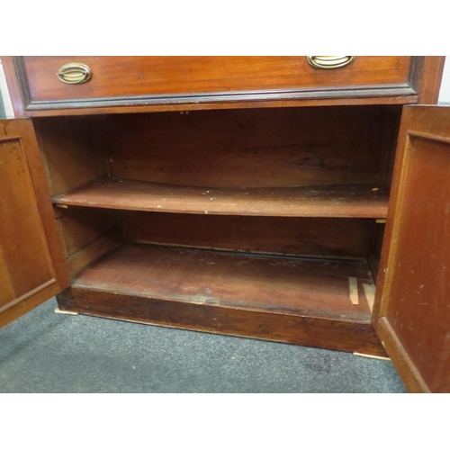 1052 - A mahogany secretaire bookcase with astragal glazed upper section, single drawer over twin door cupb... 