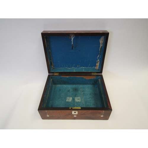 1100 - A Victorian rosewood mother-of-pearl inlaid work box