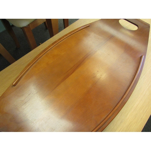 1133 - A Baribocraft Canadian maple twin handed tray, 61cm long