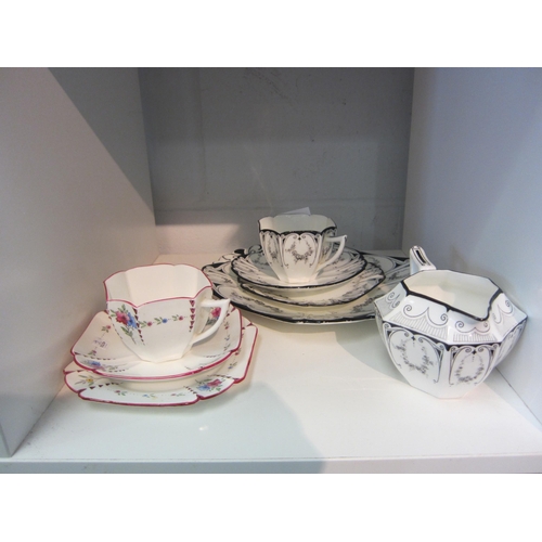 1466 - A selection of Shelley ceramics including two trios, large plate and milk jug