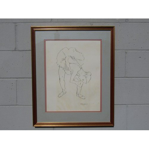 7040 - TREVOR WILLOUGHBY (1926-1995) A limited edition print of a line drawing of a Ballerina, pencil signe... 