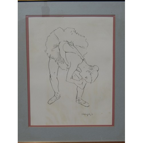 7040 - TREVOR WILLOUGHBY (1926-1995) A limited edition print of a line drawing of a Ballerina, pencil signe... 