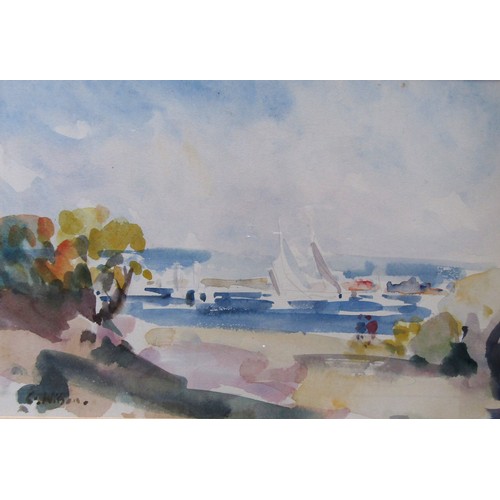 7072 - GEOFFREY WILSON (1920-2010) Five framed and glazed watercolours, various Beach scenes, Coastal and t... 