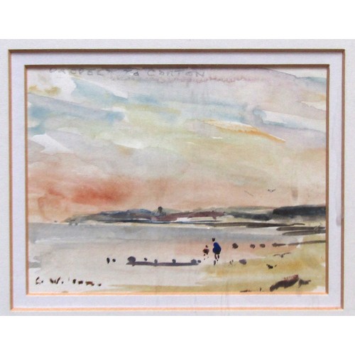 7072 - GEOFFREY WILSON (1920-2010) Five framed and glazed watercolours, various Beach scenes, Coastal and t... 