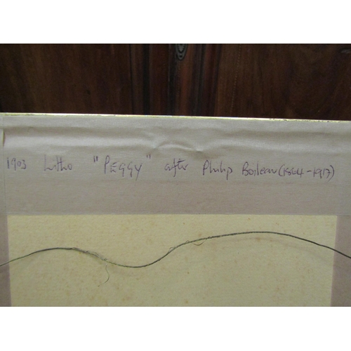 1136 - A sepia lithograph, 1903, 'Peggy' after Philip Boileau (1864 - 1917), framed and glazed, 23cm x 33cm... 