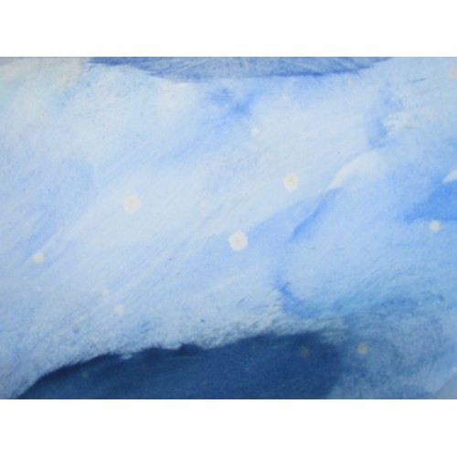 7050 - SIMON LISSIM (1900-1981) A framed gouache on board depicting waves and sky in blues. Signed bottom r... 