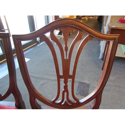 1020 - A pair of 19th Century mahogany shield-back dining chairs, drop-in seats        (E) £10-20