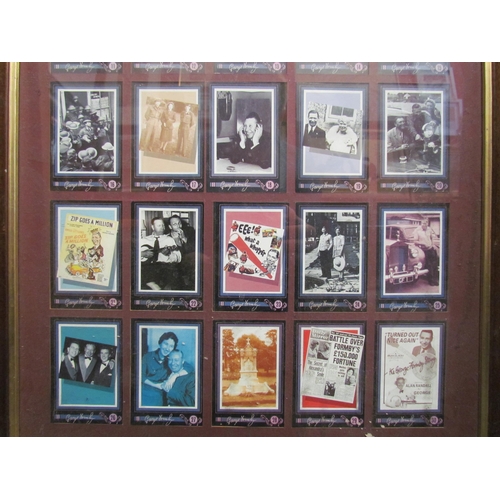 1034 - A George Formby set of cards, framed and glazed, 66cm x 41cm total