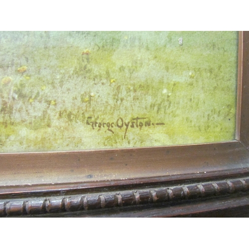 1064 - GEORGE OYSTON: Watercolour depicting a rural river scene.  Signed lower right.  Framed and glazed.  ... 